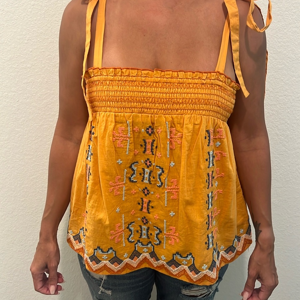 Like New Anthropologie blouse with tie straps
